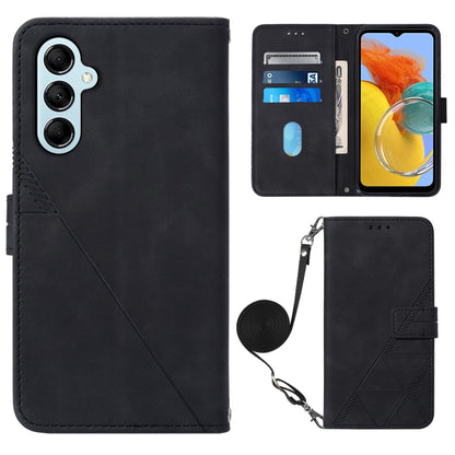 Crossbody 3D Embossed Flip Leather Phone Case, For Samsung Galaxy M14 5G