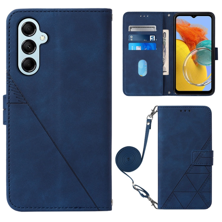 Crossbody 3D Embossed Flip Leather Phone Case, For Samsung Galaxy M14 5G