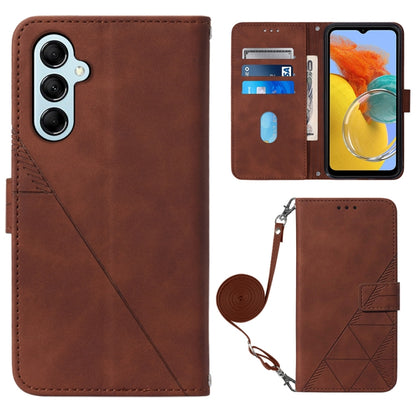 Crossbody 3D Embossed Flip Leather Phone Case, For Samsung Galaxy M14 5G