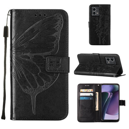 Embossed Butterfly Leather Phone Case, For OnePlus Ace 2 5G / 11R 5G, For Motorola Moto G Stylus 5G 2023, For Realme 10 4G