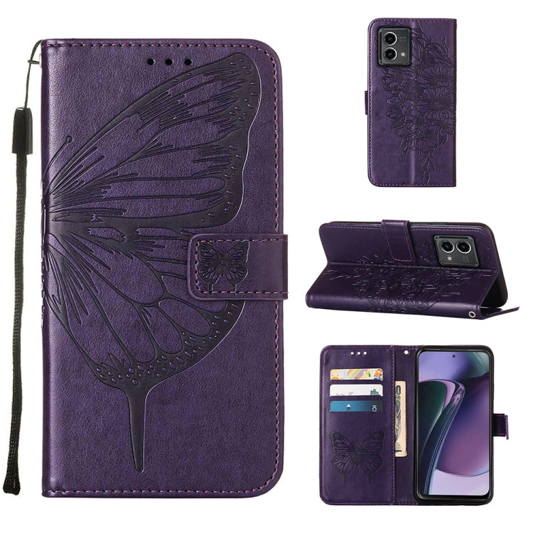 Embossed Butterfly Leather Phone Case, For OnePlus Ace 2 5G / 11R 5G, For Motorola Moto G Stylus 5G 2023, For Realme 10 4G