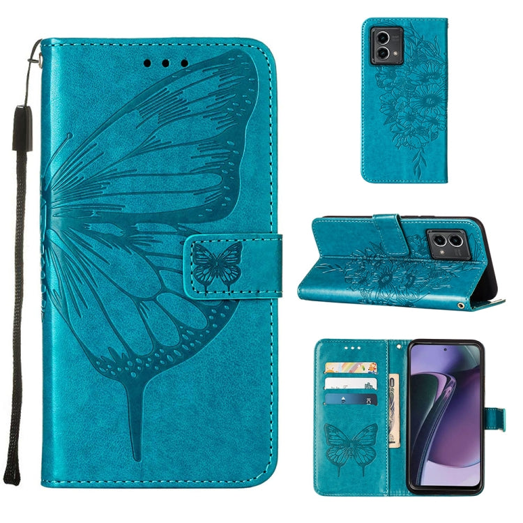 Embossed Butterfly Leather Phone Case, For OnePlus Ace 2 5G / 11R 5G, For Motorola Moto G Stylus 5G 2023, For Realme 10 4G