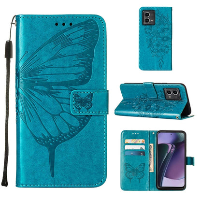 Embossed Butterfly Leather Phone Case, For OnePlus Ace 2 5G / 11R 5G, For Motorola Moto G Stylus 5G 2023, For Realme 10 4G