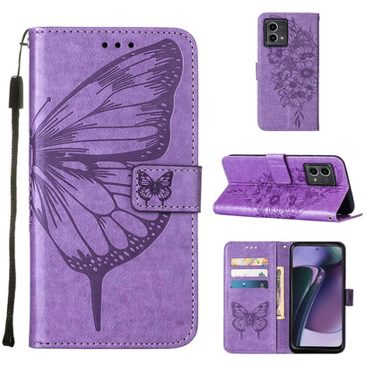 Embossed Butterfly Leather Phone Case, For OnePlus Ace 2 5G / 11R 5G, For Motorola Moto G Stylus 5G 2023, For Realme 10 4G