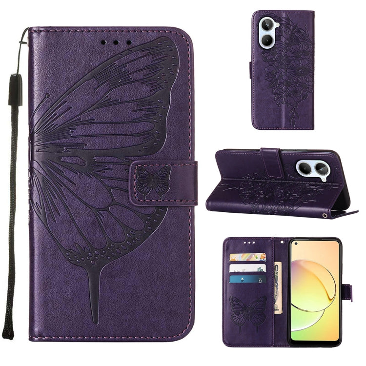 Embossed Butterfly Leather Phone Case, For OnePlus Ace 2 5G / 11R 5G, For Motorola Moto G Stylus 5G 2023, For Realme 10 4G