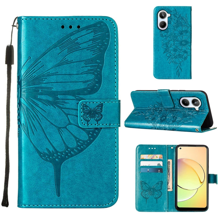 Embossed Butterfly Leather Phone Case, For OnePlus Ace 2 5G / 11R 5G, For Motorola Moto G Stylus 5G 2023, For Realme 10 4G