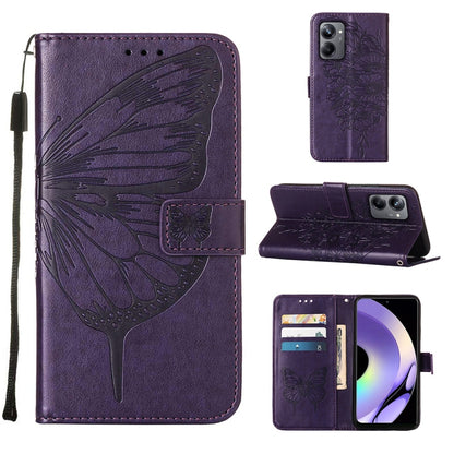Embossed Butterfly Leather Phone Case, For Realme 10 Pro 5G, For Realme 10 Pro+ 5G, For Realme C55