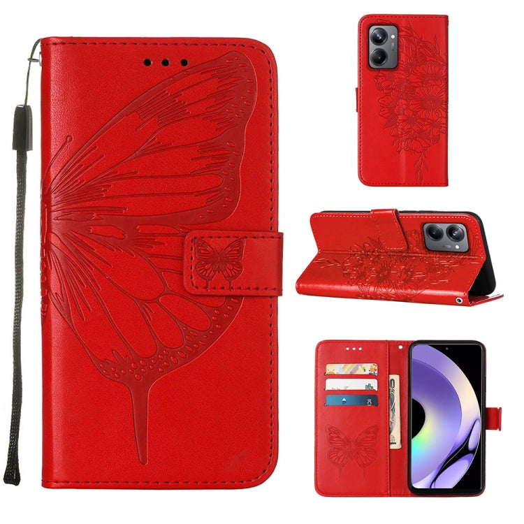 Embossed Butterfly Leather Phone Case, For Realme 10 Pro 5G, For Realme 10 Pro+ 5G, For Realme C55