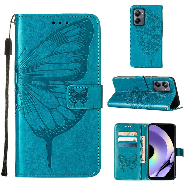 Embossed Butterfly Leather Phone Case, For Realme 10 Pro 5G, For Realme 10 Pro+ 5G, For Realme C55