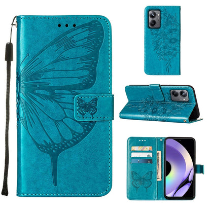 Embossed Butterfly Leather Phone Case, For Realme 10 Pro 5G, For Realme 10 Pro+ 5G, For Realme C55