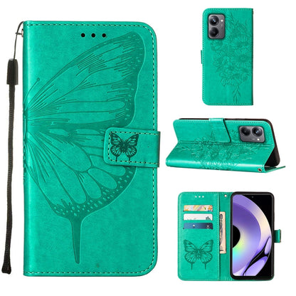 Embossed Butterfly Leather Phone Case, For Realme 10 Pro 5G, For Realme 10 Pro+ 5G, For Realme C55