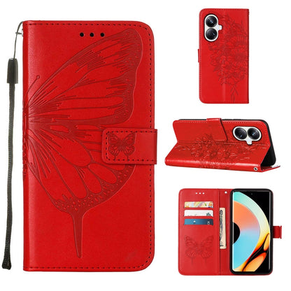Embossed Butterfly Leather Phone Case, For Realme 10 Pro 5G, For Realme 10 Pro+ 5G, For Realme C55