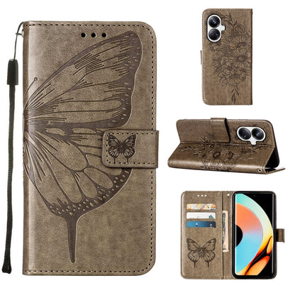 Embossed Butterfly Leather Phone Case, For Realme 10 Pro 5G, For Realme 10 Pro+ 5G, For Realme C55