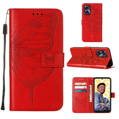 Embossed Butterfly Leather Phone Case, For Realme 10 Pro 5G, For Realme 10 Pro+ 5G, For Realme C55