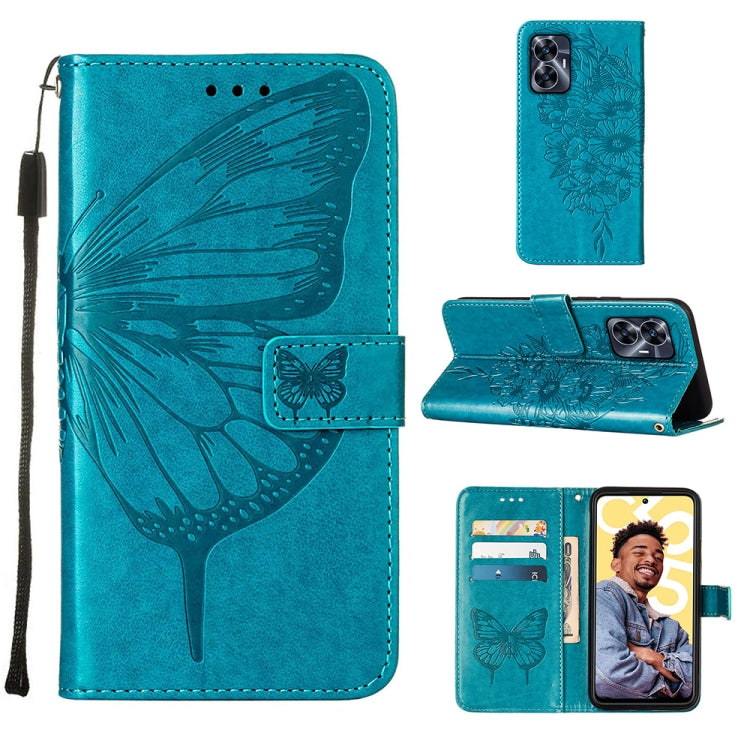 Embossed Butterfly Leather Phone Case, For Realme 10 Pro 5G, For Realme 10 Pro+ 5G, For Realme C55