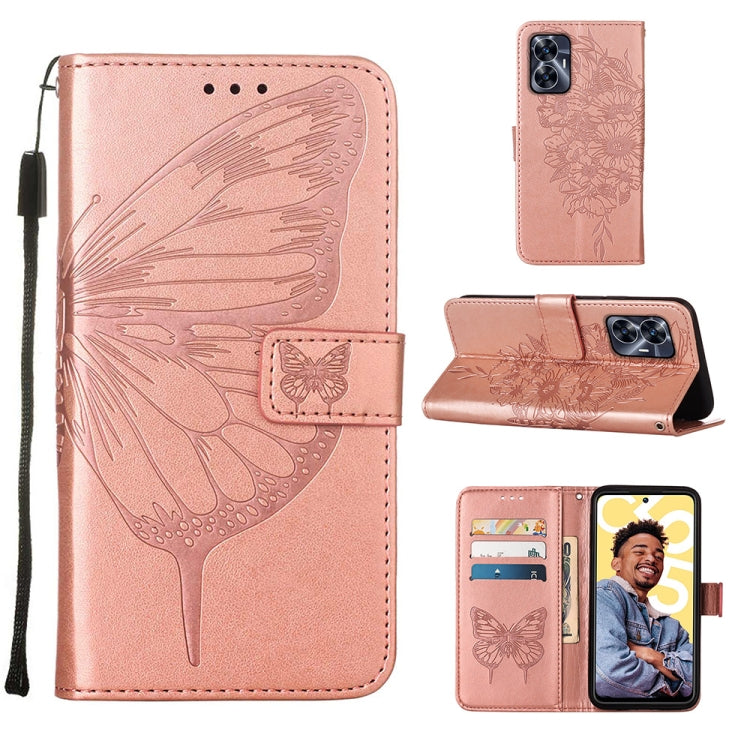 Embossed Butterfly Leather Phone Case, For Realme 10 Pro 5G, For Realme 10 Pro+ 5G, For Realme C55