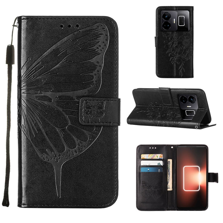 Embossed Butterfly Leather Phone Case, For Realme GT Neo 5 5G / GT3, For OPPO A1 Pro / Reno8 T 5G, For Xiaomi Redmi Note 12 4G Global