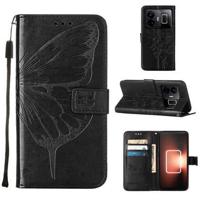 Embossed Butterfly Leather Phone Case, For Realme GT Neo 5 5G / GT3, For OPPO A1 Pro / Reno8 T 5G, For Xiaomi Redmi Note 12 4G Global