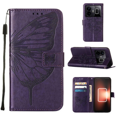 Embossed Butterfly Leather Phone Case, For Realme GT Neo 5 5G / GT3, For OPPO A1 Pro / Reno8 T 5G, For Xiaomi Redmi Note 12 4G Global