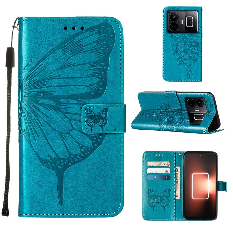 Embossed Butterfly Leather Phone Case, For Realme GT Neo 5 5G / GT3, For OPPO A1 Pro / Reno8 T 5G, For Xiaomi Redmi Note 12 4G Global