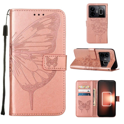 Embossed Butterfly Leather Phone Case, For Realme GT Neo 5 5G / GT3, For OPPO A1 Pro / Reno8 T 5G, For Xiaomi Redmi Note 12 4G Global