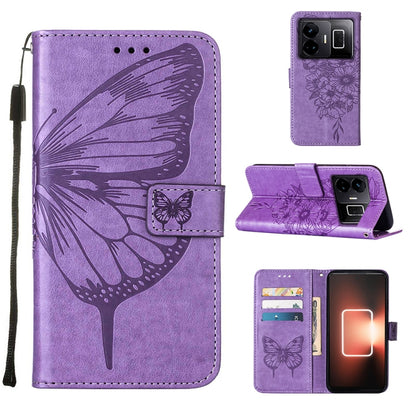 Embossed Butterfly Leather Phone Case, For Realme GT Neo 5 5G / GT3, For OPPO A1 Pro / Reno8 T 5G, For Xiaomi Redmi Note 12 4G Global