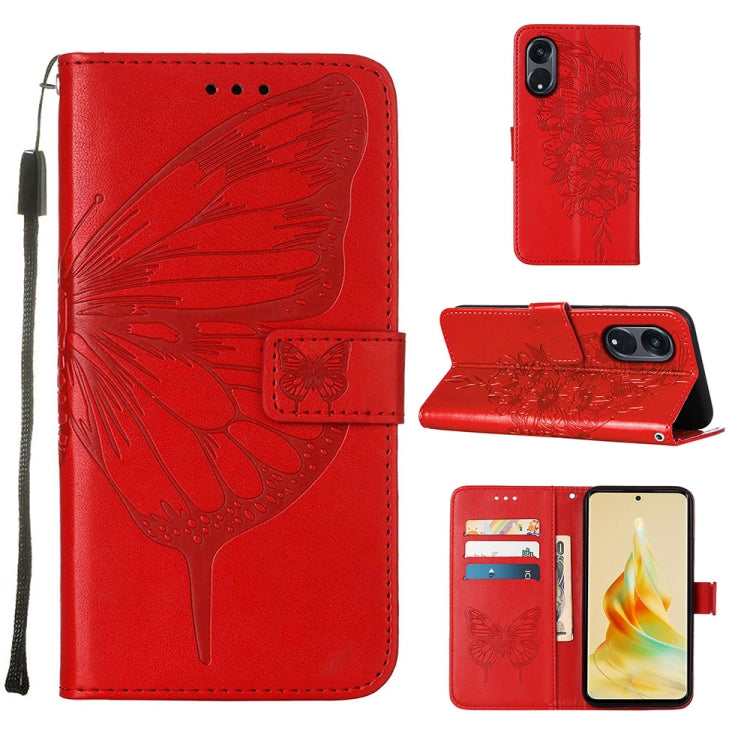 Embossed Butterfly Leather Phone Case, For Realme GT Neo 5 5G / GT3, For OPPO A1 Pro / Reno8 T 5G, For Xiaomi Redmi Note 12 4G Global
