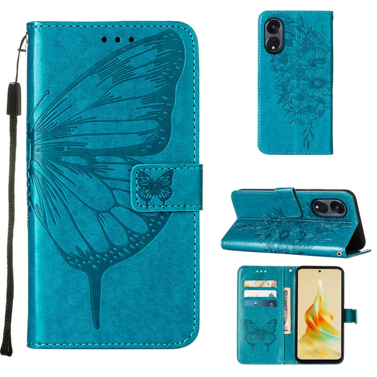 Embossed Butterfly Leather Phone Case, For Realme GT Neo 5 5G / GT3, For OPPO A1 Pro / Reno8 T 5G, For Xiaomi Redmi Note 12 4G Global