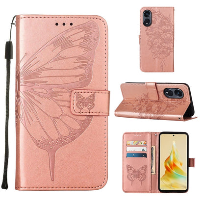 Embossed Butterfly Leather Phone Case, For Realme GT Neo 5 5G / GT3, For OPPO A1 Pro / Reno8 T 5G, For Xiaomi Redmi Note 12 4G Global