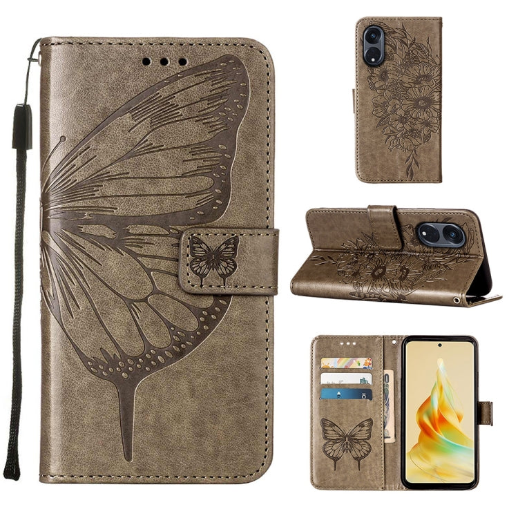 Embossed Butterfly Leather Phone Case, For Realme GT Neo 5 5G / GT3, For OPPO A1 Pro / Reno8 T 5G, For Xiaomi Redmi Note 12 4G Global