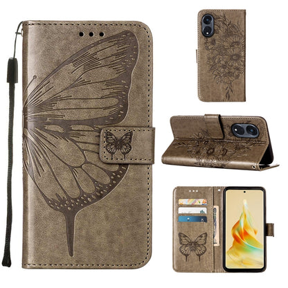Embossed Butterfly Leather Phone Case, For Realme GT Neo 5 5G / GT3, For OPPO A1 Pro / Reno8 T 5G, For Xiaomi Redmi Note 12 4G Global
