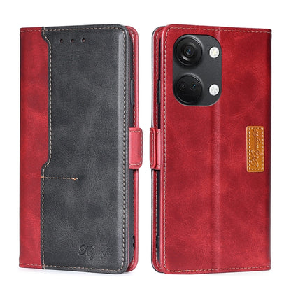 Contrast Color Side Buckle Leather Phone Case, For OnePlus Ace 2V 5G