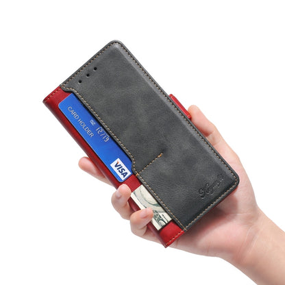 Contrast Color Side Buckle Leather Phone Case, For OnePlus Ace 2V 5G