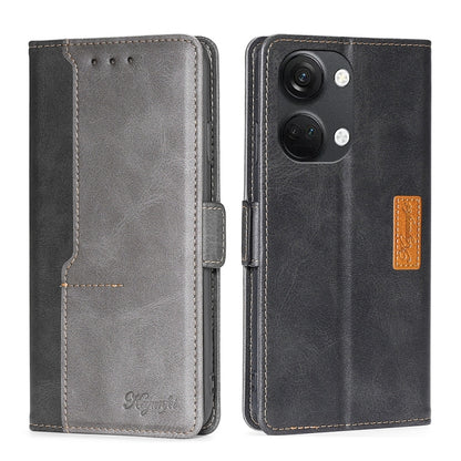 Contrast Color Side Buckle Leather Phone Case, For OnePlus Ace 2V 5G