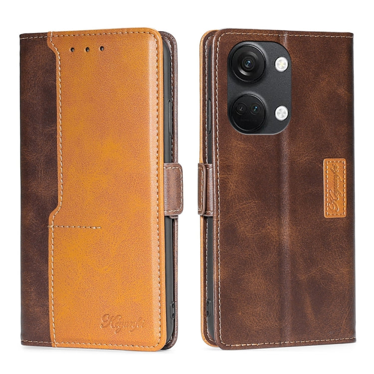 Contrast Color Side Buckle Leather Phone Case, For OnePlus Ace 2V 5G