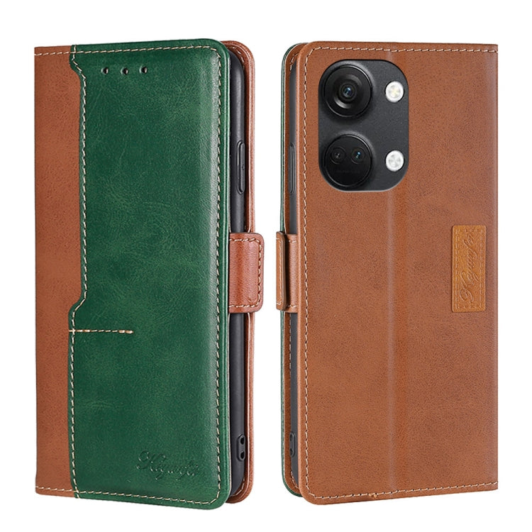 Contrast Color Side Buckle Leather Phone Case, For OnePlus Ace 2V 5G