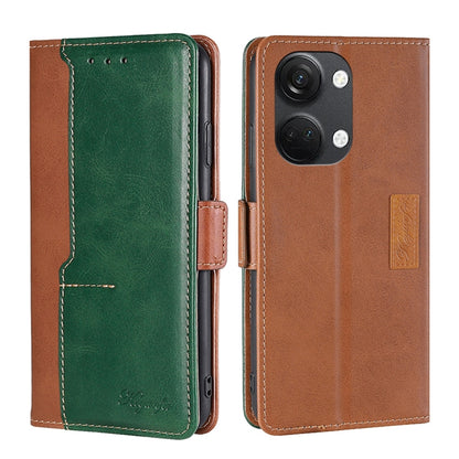 Contrast Color Side Buckle Leather Phone Case, For OnePlus Ace 2V 5G