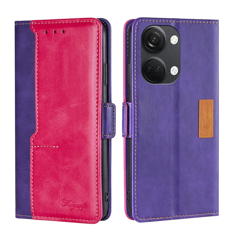 Contrast Color Side Buckle Leather Phone Case, For OnePlus Ace 2V 5G