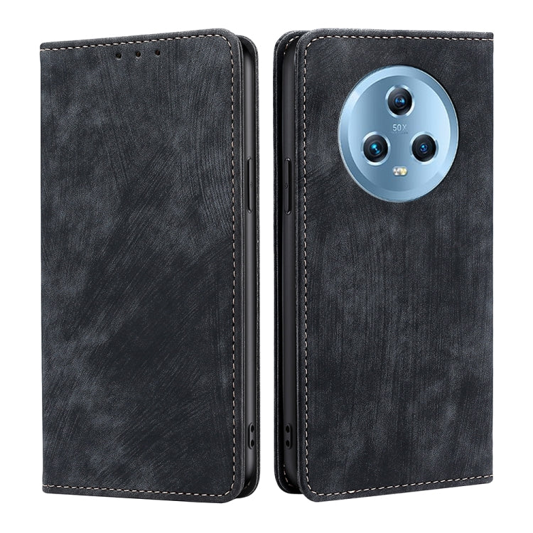 RFID Anti-theft Brush Magnetic Leather Phone Case, For Honor Magic5, For Honor Magic5 Pro, For Honor X5 4G, For Honor X40