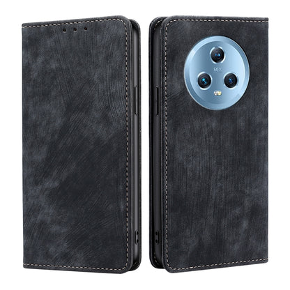 RFID Anti-theft Brush Magnetic Leather Phone Case, For Honor Magic5, For Honor Magic5 Pro, For Honor X5 4G, For Honor X40