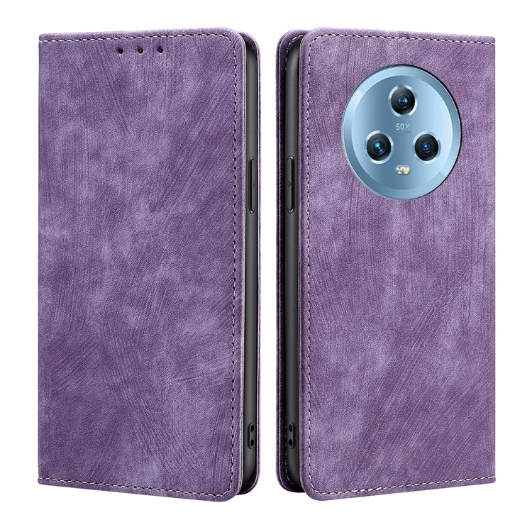 RFID Anti-theft Brush Magnetic Leather Phone Case, For Honor Magic5, For Honor Magic5 Pro, For Honor X5 4G, For Honor X40