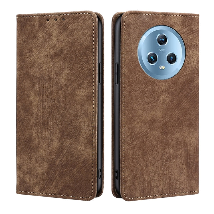 RFID Anti-theft Brush Magnetic Leather Phone Case, For Honor Magic5, For Honor Magic5 Pro, For Honor X5 4G, For Honor X40