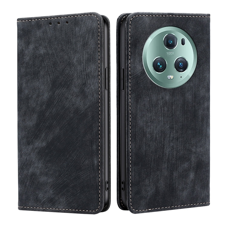 RFID Anti-theft Brush Magnetic Leather Phone Case, For Honor Magic5, For Honor Magic5 Pro, For Honor X5 4G, For Honor X40