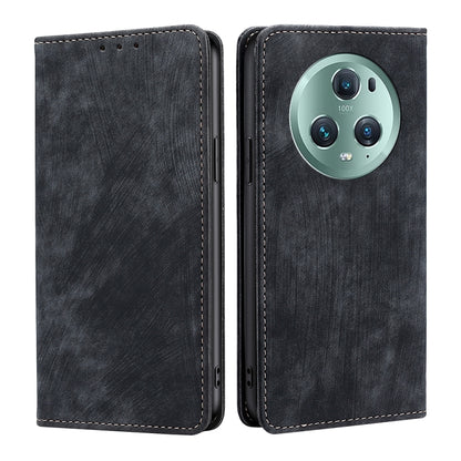 RFID Anti-theft Brush Magnetic Leather Phone Case, For Honor Magic5, For Honor Magic5 Pro, For Honor X5 4G, For Honor X40