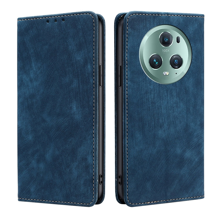 RFID Anti-theft Brush Magnetic Leather Phone Case, For Honor Magic5, For Honor Magic5 Pro, For Honor X5 4G, For Honor X40