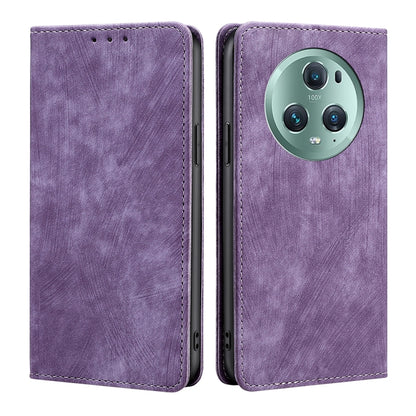 RFID Anti-theft Brush Magnetic Leather Phone Case, For Honor Magic5, For Honor Magic5 Pro, For Honor X5 4G, For Honor X40