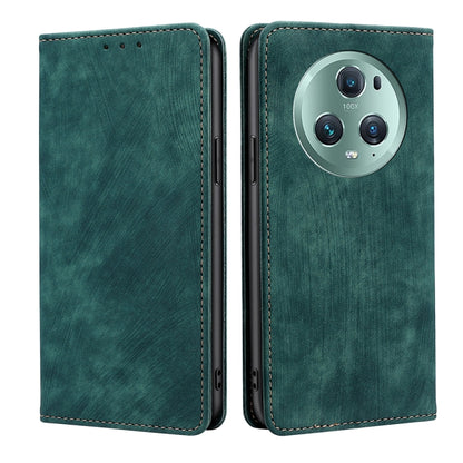 RFID Anti-theft Brush Magnetic Leather Phone Case, For Honor Magic5, For Honor Magic5 Pro, For Honor X5 4G, For Honor X40