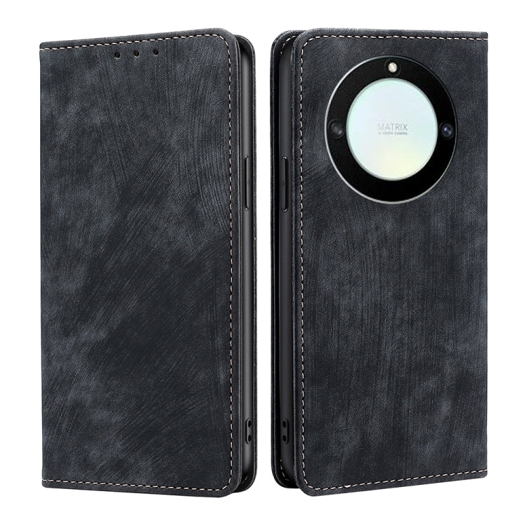RFID Anti-theft Brush Magnetic Leather Phone Case, For Honor Magic5, For Honor Magic5 Pro, For Honor X5 4G, For Honor X40