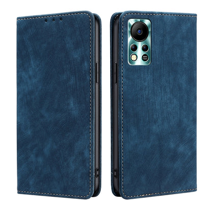 RFID Anti-theft Brush Magnetic Leather Phone Case, For Infinix Hot 11s NFC, For Realme V30 5G / V30T, For Infinix Hot 12 Play, For Infinix Hot 12 Pro