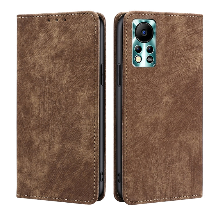 RFID Anti-theft Brush Magnetic Leather Phone Case, For Infinix Hot 11s NFC, For Realme V30 5G / V30T, For Infinix Hot 12 Play, For Infinix Hot 12 Pro